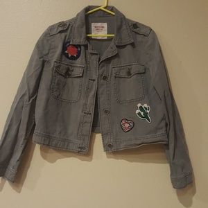 Olive green denim jacket